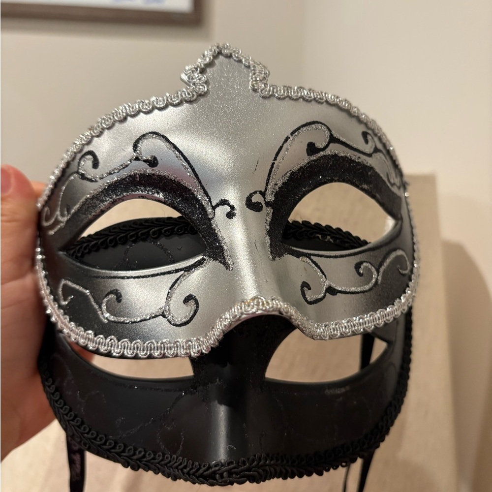 Fifty Shades Of Grey Movie/Book Silver and Black Masquerade Mask